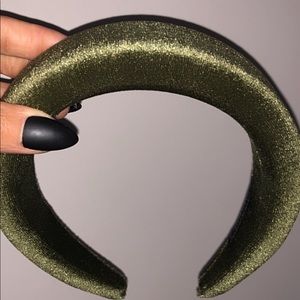 Velvet hunter green headband